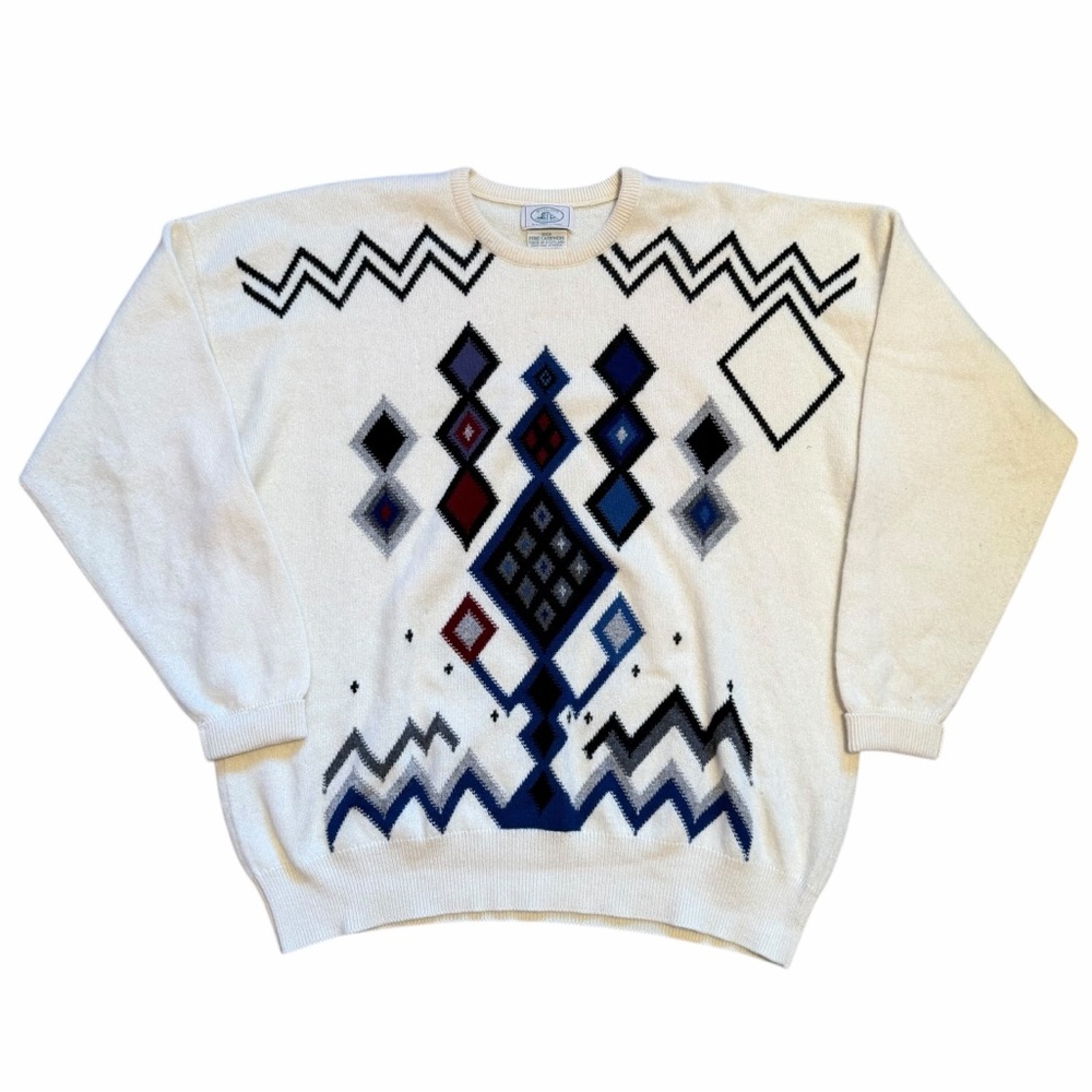 Vintage McCulleys 100% Cashmere Made in Scotland Navajo Print Size 2X